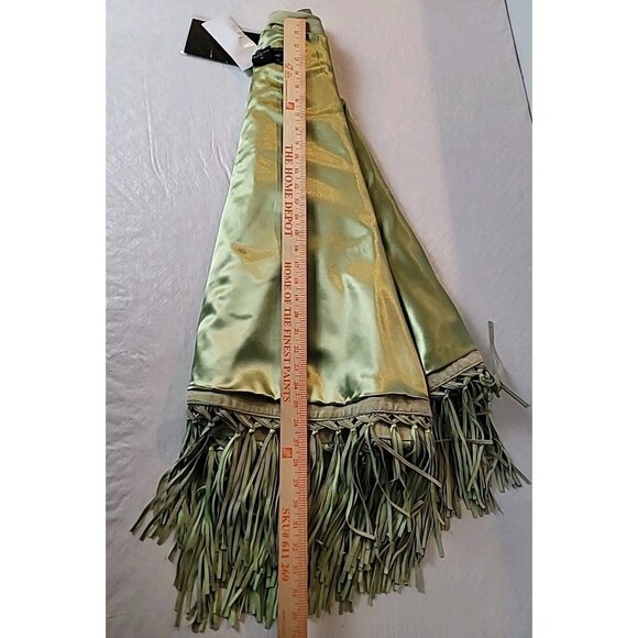 Terry Lewis Classic Luxurie Women Suede Leather Fringe Cape One Size Mint Green - Picture 14 of 14
